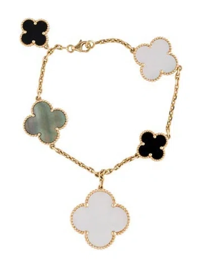 Pre-owned Van Cleef & Arpels Mother Of Pearl Magic Alhambra Bracelet, 7.25", 7.25" In Multicolor