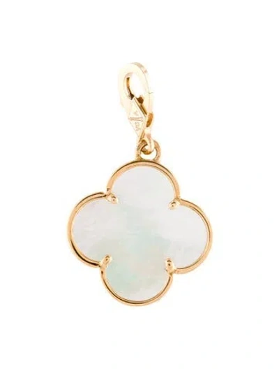 Pre-owned Van Cleef & Arpels Mother Of Pearl Magic Alhambra Charm, 1.5" In Multi