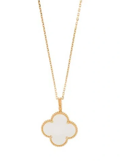 Pre-owned Van Cleef & Arpels Mother Of Pearl Magic Alhambra Long Necklace, 1 Motif, 35.25" In Multi