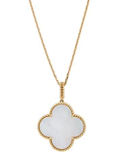 Pre-owned Van Cleef & Arpels Mother Of Pearl Magic Alhambra Long Necklace, 1 Motif, 35.5" In Multi