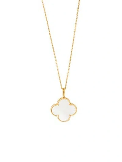 Pre-owned Van Cleef & Arpels Mother Of Pearl Magic Alhambra Long Necklace, 1 Motif, 35.75" In Multi
