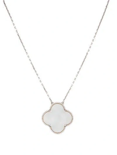 Pre-owned Van Cleef & Arpels Mother Of Pearl Magic Alhambra Pendant Necklace, 16.75" In Multi