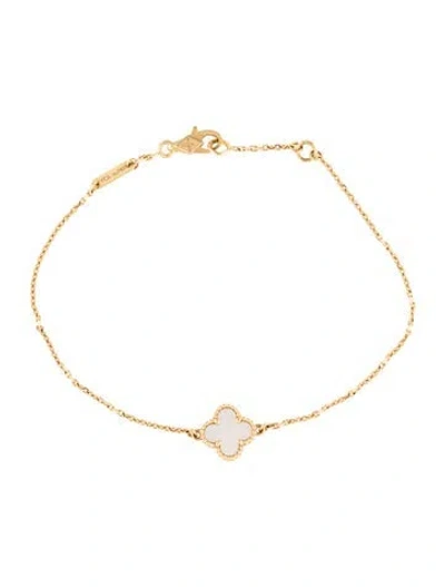 Pre-owned Van Cleef & Arpels Mother Of Pearl Sweet Alhambra Bracelet, 6.75" In Multicolor