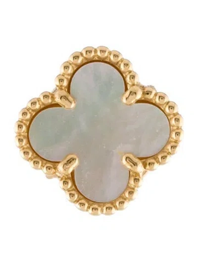 Pre-owned Van Cleef & Arpels Mother Of Pearl Sweet Alhambra Earstud In Multi