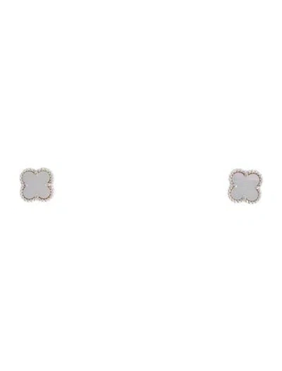 Pre-owned Van Cleef & Arpels Mother Of Pearl Sweet Alhambra Earstuds In Multi