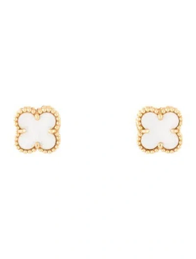 Pre-owned Van Cleef & Arpels Mother Of Pearl Sweet Alhambra Earstuds In Multi