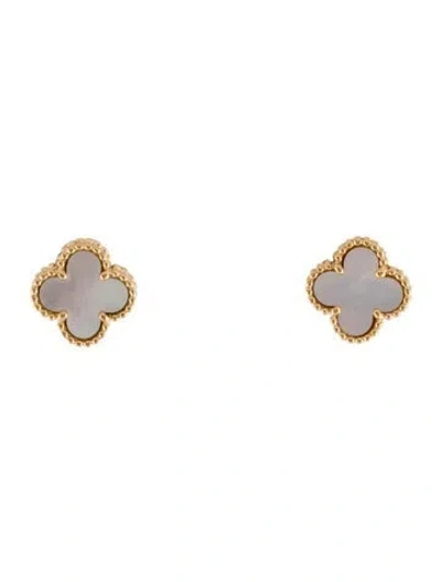 Pre-owned Van Cleef & Arpels Mother Of Pearl Sweet Alhambra Earstuds In Multicolor