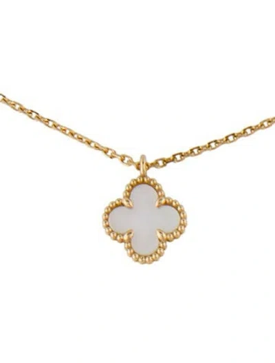 Pre-owned Van Cleef & Arpels Mother Of Pearl Sweet Alhambra Pendant Necklace In Multi