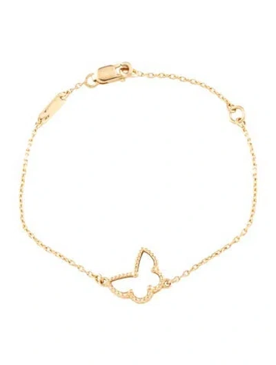 Pre-owned Van Cleef & Arpels Mother Of Pearl Sweet Butterflies Bracelet, 5.5" In Multicolor