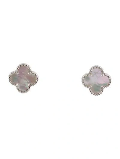 Pre-owned Van Cleef & Arpels Mother Of Pearl Vintage Alhambra Earrings In Multi