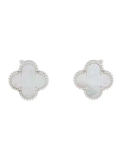 Pre-owned Van Cleef & Arpels Mother Of Pearl Vintage Alhambra Earrings In Multi