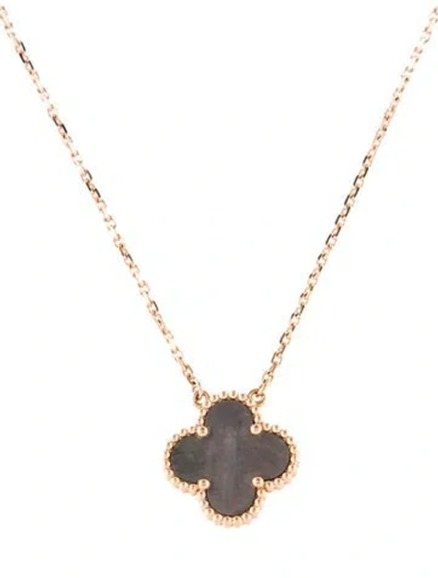 Pre-owned Van Cleef & Arpels Mother Of Pearl Vintage Alhambra Pendant Necklace, 16.25" In Multi