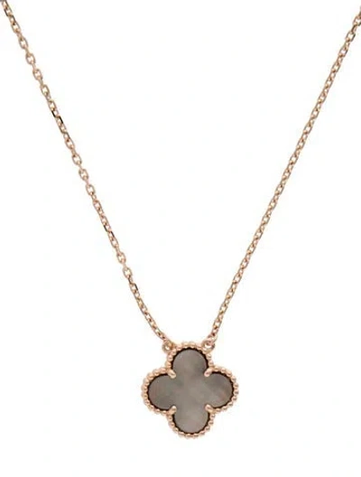 Pre-owned Van Cleef & Arpels Mother Of Pearl Vintage Alhambra Pendant Necklace, 16.5" In Multi