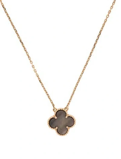 Pre-owned Van Cleef & Arpels Mother Of Pearl Vintage Alhambra Pendant Necklace, 16.5" In Multi
