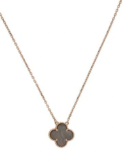 Pre-owned Van Cleef & Arpels Mother Of Pearl Vintage Alhambra Pendant Necklace, 16.5" In Multi