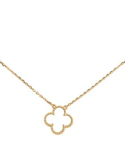 Pre-owned Van Cleef & Arpels Mother Of Pearl Vintage Alhambra Pendant Necklace, 16.5" In Multi