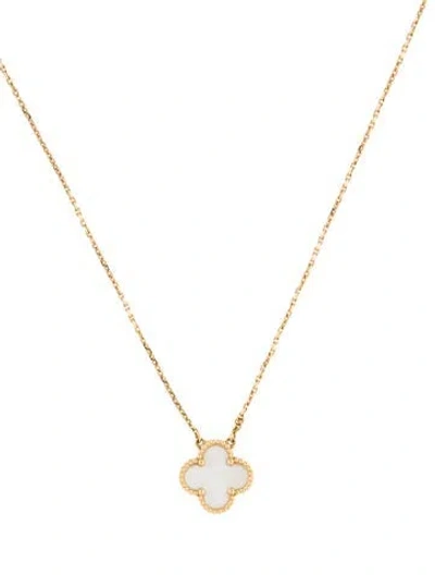 Pre-owned Van Cleef & Arpels Mother Of Pearl Vintage Alhambra Pendant Necklace, 16.5" In Multicolor
