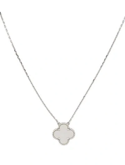Pre-owned Van Cleef & Arpels Mother Of Pearl Vintage Alhambra Pendant Necklace In Multi