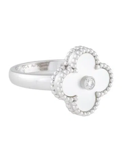 Pre-owned Van Cleef & Arpels Mother Of Pearl Vintage Alhambra Ring In Multi