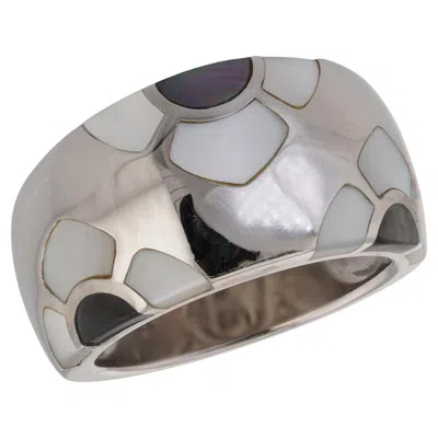 Pre-owned Van Cleef & Arpels Mother-of-pearl 18k White Gold Band Ring