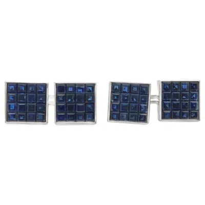 Pre-owned Van Cleef & Arpels Van Cleef And Arpels Mystery Set Sapphire Cufflinks In Blue