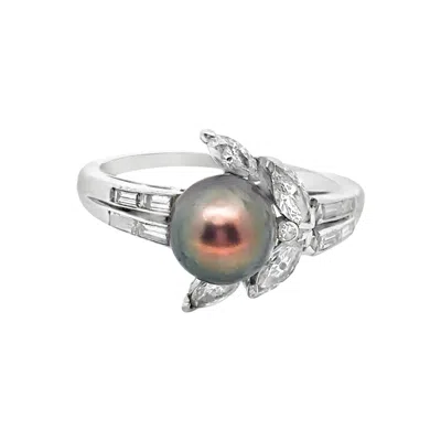 Pre-owned Van Cleef & Arpels Natural Pearl & Diamond Ring In Multiple