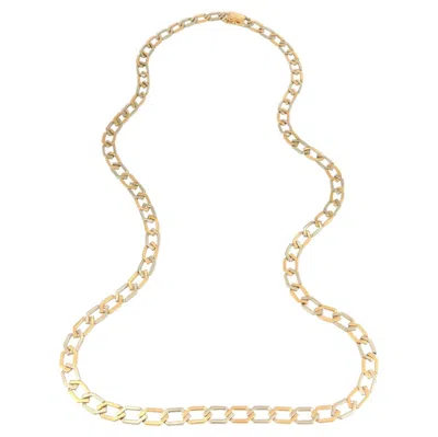 Pre-owned Van Cleef & Arpels Octagonal Link 18k Two-tone Gold Chain Necklace 27.5" In Multiple