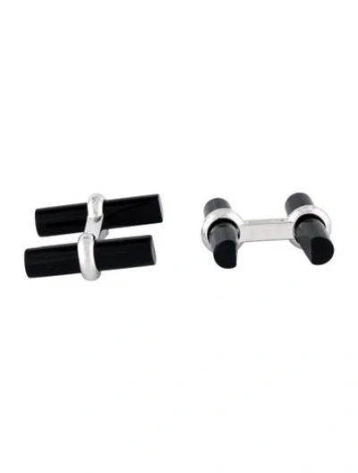 Pre-owned Van Cleef & Arpels Onyx Baton Cufflinks In Multi