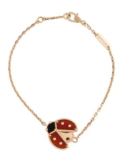 Pre-owned Van Cleef & Arpels Open Wings Ladybug Lucky Spring Bracelet, 6.5" In Multicolor