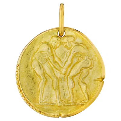 Pre-owned Van Cleef & Arpels Paris Georges L' Enfant Gemini Zodiac Modernist Pendant In Multiple