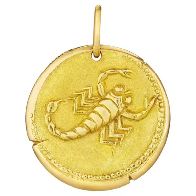 Pre-owned Van Cleef & Arpels Paris Georges L'enfant Scorpio Zodiac Gold Disc Pendant. In Multiple