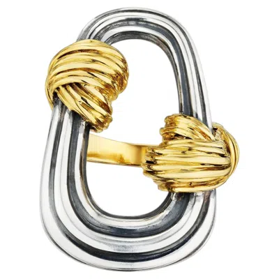 Pre-owned Van Cleef & Arpels Paris Gold Sterling Silver Vintage Ring In Multiple