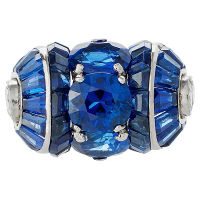 Pre-owned Van Cleef & Arpels Paris No-heat Burma Sapphire Ring In Blue