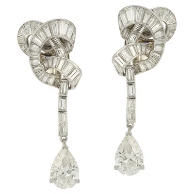 Pre-owned Van Cleef & Arpels Pear Shape Diamond Earrings In Multi