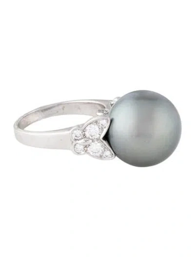 Pre-owned Van Cleef & Arpels Pearl Perlée Papillon Ring In Multi
