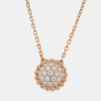 Pre-owned Van Cleef & Arpels Perlee 18k Rose Gold Necklace Diamonds Pendant Necklace
