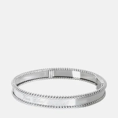 Pre-owned Van Cleef & Arpels Perlee 18k White Gold Bangle Bracelet