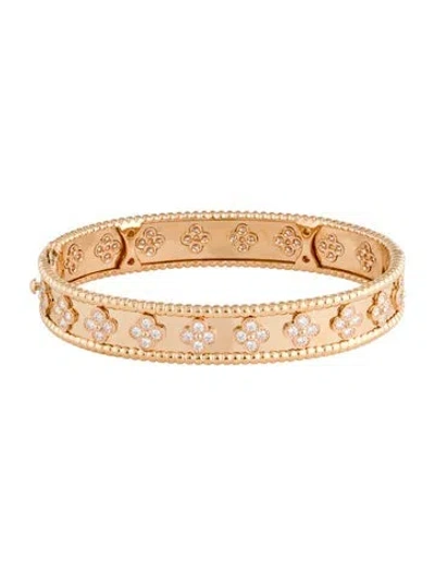 Pre-owned Van Cleef & Arpels Perlée Clovers Bracelet, Medium Model, 6.5" In Multi