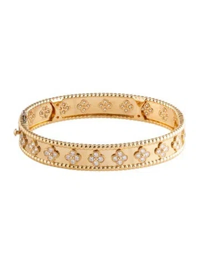 Pre-owned Van Cleef & Arpels Perlée Clovers Bracelet, Medium Model, 6.75" In Multicolor