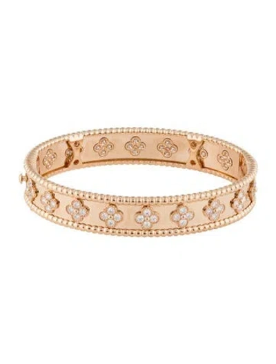 Pre-owned Van Cleef & Arpels Perlée Clovers Bracelet, Small Model, 6" In Multi