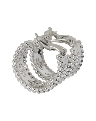 Van Cleef & Arpels Perlee Clovers Hoop Gold 0.62 Ct. Tw. Lab-grown Earrings (authentic Pre-loved) In Metallic