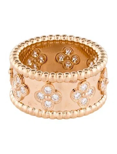 Pre-owned Van Cleef & Arpels Perlée Clovers Ring, Medium Model In Multi