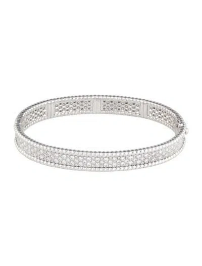Pre-owned Van Cleef & Arpels Perlée Diamonds Bracelet, 3 Rows, Medium Model, 7" In Multi