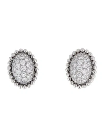 Pre-owned Van Cleef & Arpels Perlée Diamonds Pavé Earrings In Multi