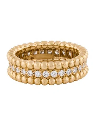 Pre-owned Van Cleef & Arpels Perlée Diamonds Ring, 1 Row In Multi