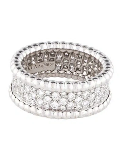 Pre-owned Van Cleef & Arpels Perlée Diamonds Ring, 3 Rows In Multi