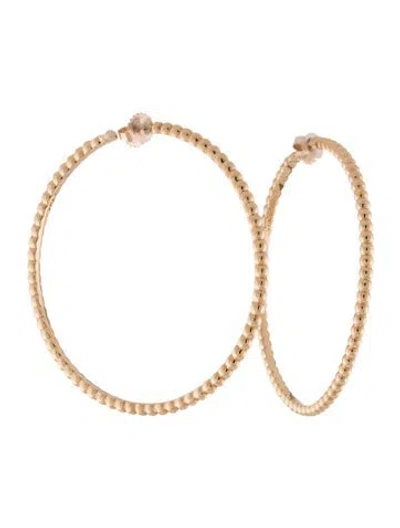 Pre-owned Van Cleef & Arpels Perlée Pearls Of Gold Hoop Earrings, Large Model In Multi