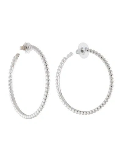 Pre-owned Van Cleef & Arpels Perlee Pearls Of Gold Hoop Earrings In Multi
