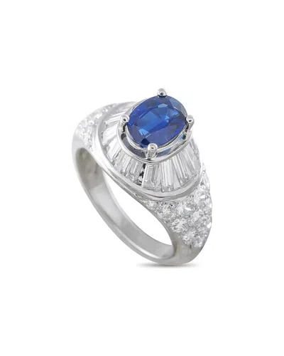 Pre-owned Van Cleef & Arpels Platinum 3.40 Ct. Tw. Diamond & Sapphire Ring (authentic  Pre-loved)