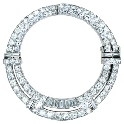 Pre-owned Van Cleef & Arpels , Platinum Diamond Circle Brooch In Multi